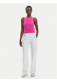 Adidas - adidas Top JW3648 Różowy Slim Fit. Kolor: różowy. Materiał: syntetyk