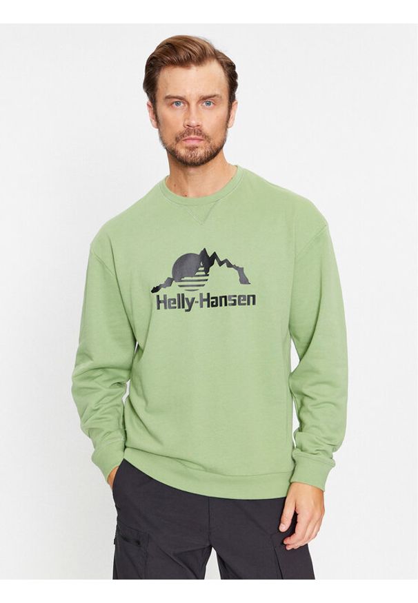 Helly Hansen Bluza Yu Crew Sweater 2.0 53891 Zielony Regular Fit. Kolor: zielony. Materiał: bawełna