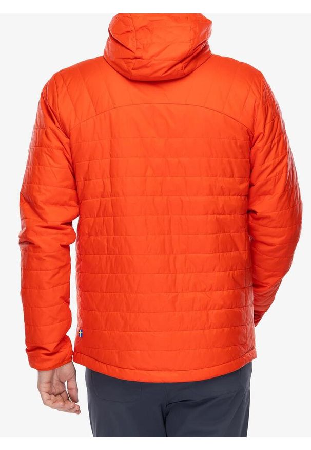 Fjällräven - Kurtka ocieplana męska Fjallraven Expedition X-latt Hoodie. Kolor: pomarańczowy. Materiał: puch. Sport: turystyka piesza