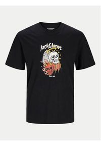 Jack & Jones T-Shirt Seven Skull 12262491 Czarny Regular Fit. Kolor: czarny. Materiał: bawełna