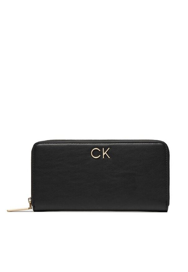 Calvin Klein Duży Portfel Damski Re-Lock Z/A Wallet Lg K60K609699 Czarny. Kolor: czarny. Materiał: skóra