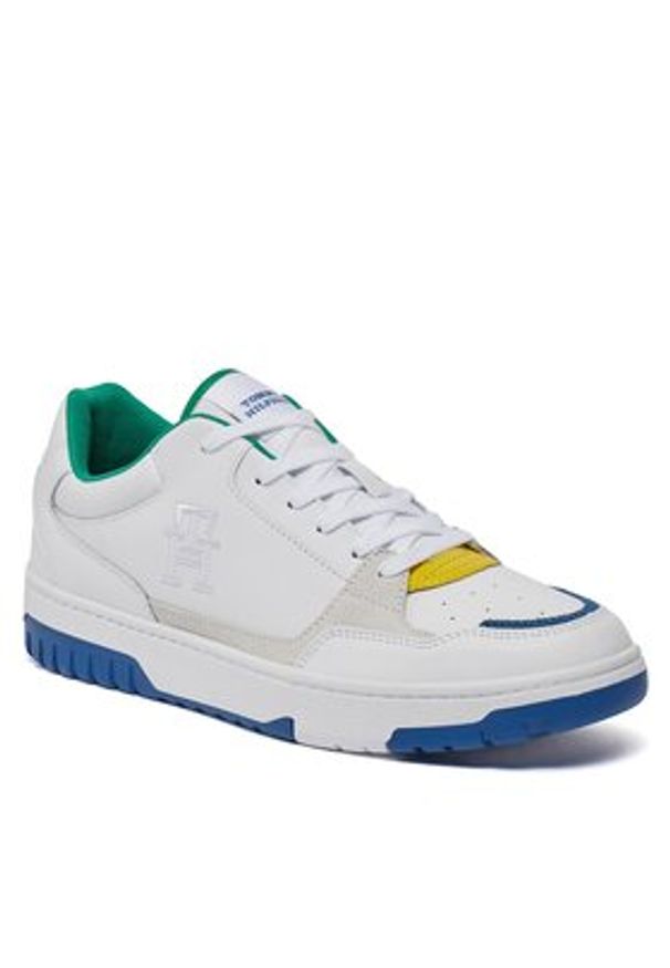TOMMY HILFIGER - Tommy Hilfiger Sneakersy Th Basket Street Pop FM0FM04968 Biały. Kolor: biały. Materiał: skóra
