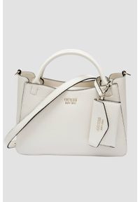Guess - GUESS Biała torebka damska klasyczna SML Girlfriend Satchel. Kolor: biały. Materiał: skórzane. Styl: klasyczny