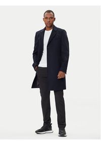 BOSS Płaszcz wełniany Hyde 50549187 Granatowy Slim Fit. Kolor: niebieski. Materiał: wełna #5