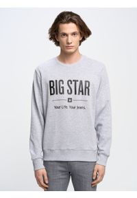 Big-Star - Bluza męska z nadrukiem szara Ecodort 901. Kolor: szary. Wzór: nadruk. Styl: klasyczny