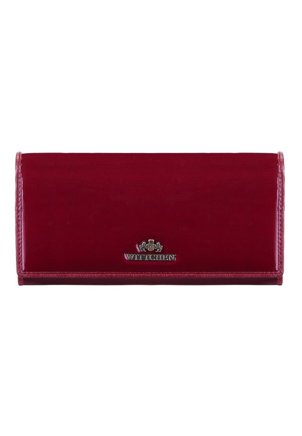 Wittchen - Damski portfel ze skóry lakierowanej podłużny bordowy. Kolor: czerwony. Materiał: skóra, lakier