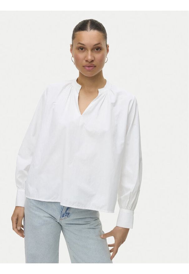 Vero Moda Bluzka Fanni 10336937 Biały Loose Fit. Kolor: biały. Materiał: bawełna