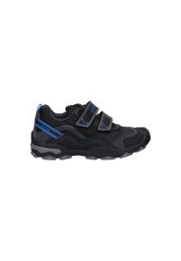 Geox - Buty GEOX J BULLER BOY A Czarny. Kolor: czarny. Materiał: tkanina, skóra. Sport: turystyka piesza