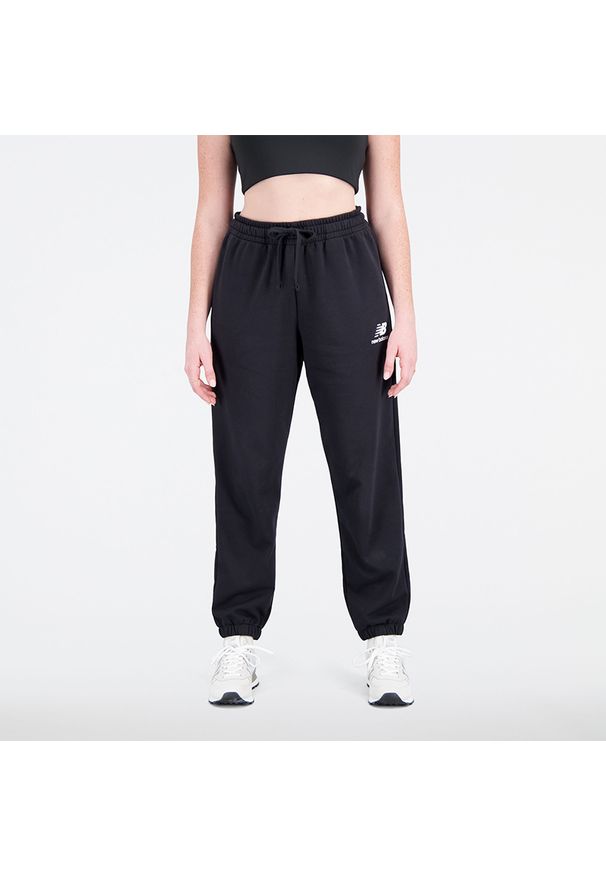 Spodnie damskie New Balance WP31530BK – czarne. Kolor: czarny. Materiał: poliester, dresówka, bawełna. Sport: fitness