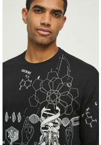 medicine - Medicine longsleeve bawełniany kolor czarny z nadrukiem. Kolor: czarny. Materiał: bawełna. Długość rękawa: długi rękaw. Długość: długie. Wzór: nadruk. Styl: klasyczny #3