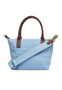 TOMMY HILFIGER - Tommy Hilfiger Torebka Popette Mini Tote AW0AW17709 Błękitny. Kolor: niebieski. Materiał: skórzane #2