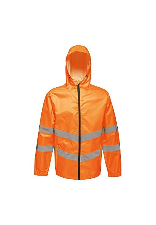 Regatta - Męska Kurtka Robocza Odlaskowa Packaway. Kolor: żółty, wielokolorowy, pomarańczowy. Sport: turystyka piesza