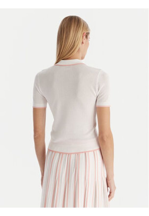 Guess Polo V5GP00Z3D60 Biały Slim Fit. Typ kołnierza: polo. Kolor: biały. Materiał: wiskoza