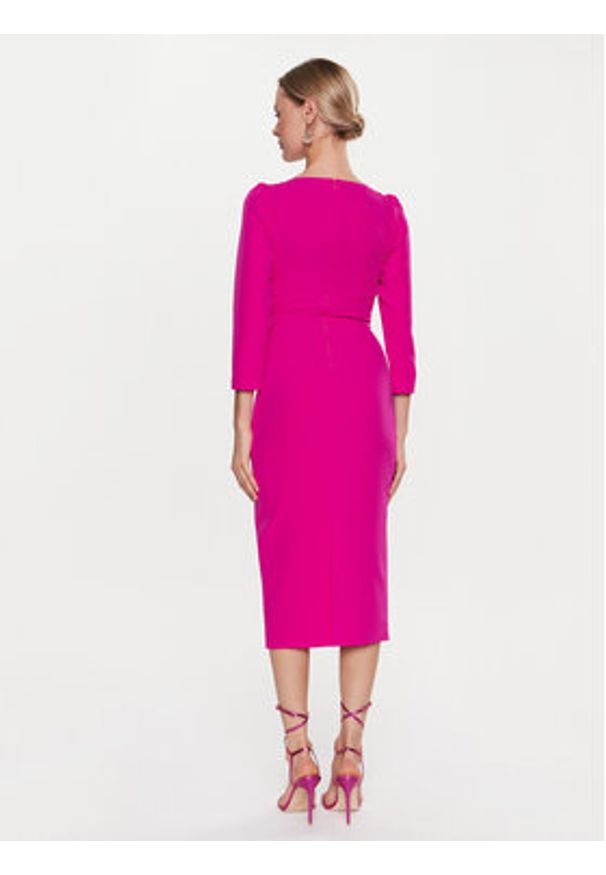 Nissa Sukienka codzienna RZ13994 Różowy Slim Fit. Okazja: na co dzień. Kolor: różowy. Materiał: syntetyk. Typ sukienki: proste. Styl: casual