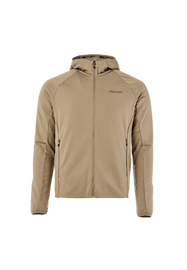 Bluza polarowa męska Marmot Leconte Full Zip Hoody. Kolor: beżowy. Materiał: polar