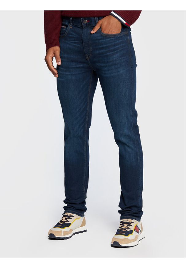 TOMMY HILFIGER - Tommy Hilfiger Jeansy Bleecker MW0MW26537 Granatowy Slim Fit. Kolor: niebieski