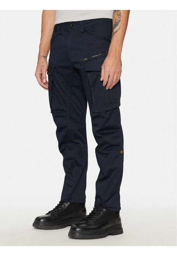 G-Star RAW - G-Star Raw Spodnie materiałowe Rovic 3D D02190 Granatowy Regular Fit. Kolor: niebieski. Materiał: bawełna