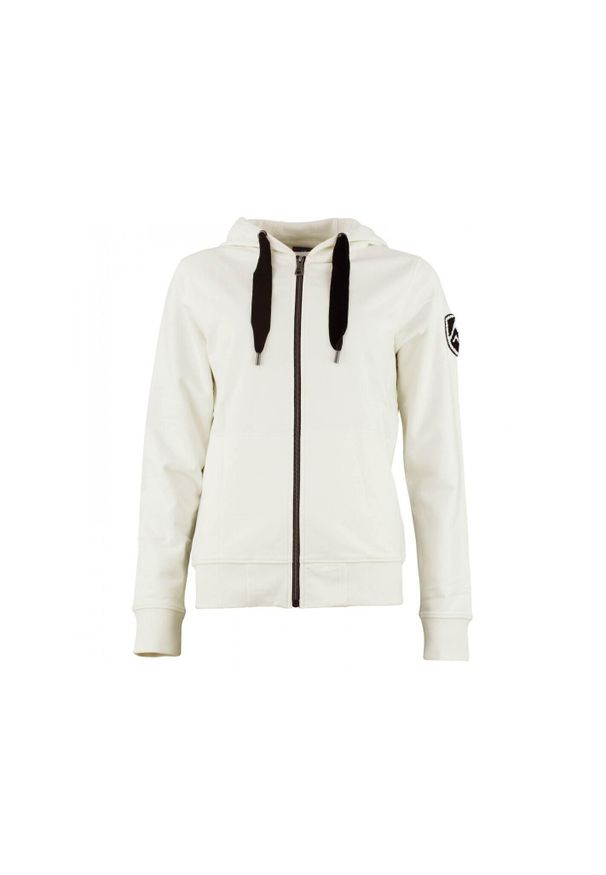 PEAK MOUNTAIN - Damska bawełniana bluza rozpinana na całej długości Peak Mountain French Terry. Kolor: biały, beżowy, wielokolorowy. Materiał: bawełna