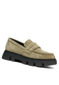 Geox Loafersy D Vilde D46UAC 00022 C3704 Khaki. Kolor: brązowy. Materiał: zamsz, skóra #5