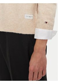 TOMMY HILFIGER - Tommy Hilfiger Kardigan UW0UW05520 Beżowy Regular Fit. Kolor: beżowy. Materiał: syntetyk #4