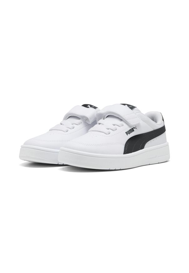 Puma - Dziecięce sneakersy Court Classic Clean PUMA White Black. Kolor: czarny, biały, wielokolorowy. Sport: turystyka piesza