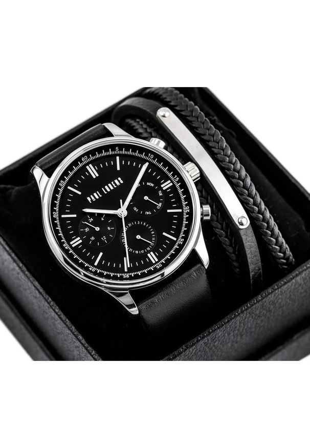 Paul Lorens - KOMPLET PREZENTOWY MĘSKI PAUL LORENS - Zegarek + Bransoletka (zg362e)