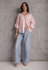 Renee - Niebieskie Jeansy Szerokie z Bawełną High Waist Ozdobione Wiązanym Sznurkiem Neviolla. Okazja: na co dzień. Stan: podwyższony. Kolor: niebieski. Wzór: aplikacja. Styl: casual #4