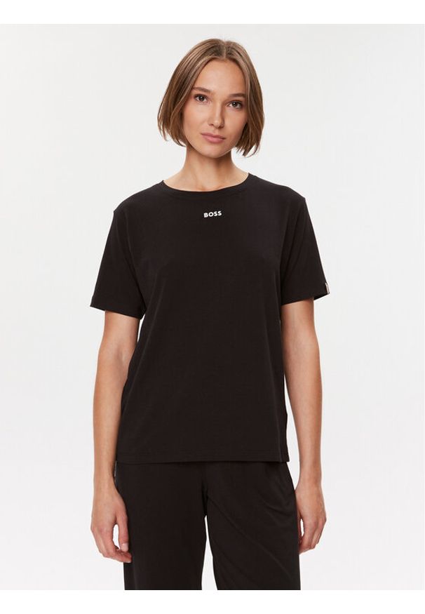 BOSS - Boss Koszulka piżamowa 50500326 Czarny Regular Fit. Kolor: czarny. Materiał: bawełna