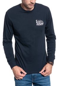 Lee - MĘSKA KOSZULKA LONGSLEVE LEE LS 70S LOGO TEE SKY CAPTAIN L62OFQHY 112114758