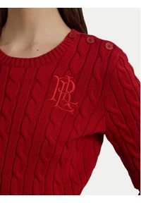 Lauren Ralph Lauren - LAUREN RALPH LAUREN Sweter 200932223009 Czerwony Slim Fit. Kolor: czerwony. Materiał: bawełna #6