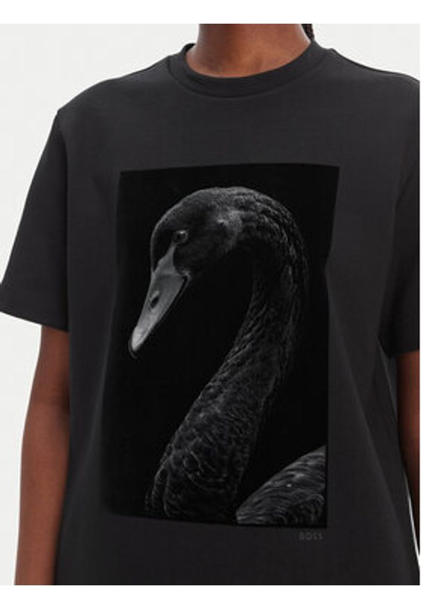 BOSS T-Shirt Eharpa2 50563277 Czarny Regular Fit. Kolor: czarny. Materiał: bawełna