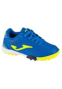 Buty piłkarskie dla dzieci Joma Toledo. Kolor: wielokolorowy, niebieski. Materiał: materiał, syntetyk. Szerokość cholewki: normalna. Sport: piłka nożna