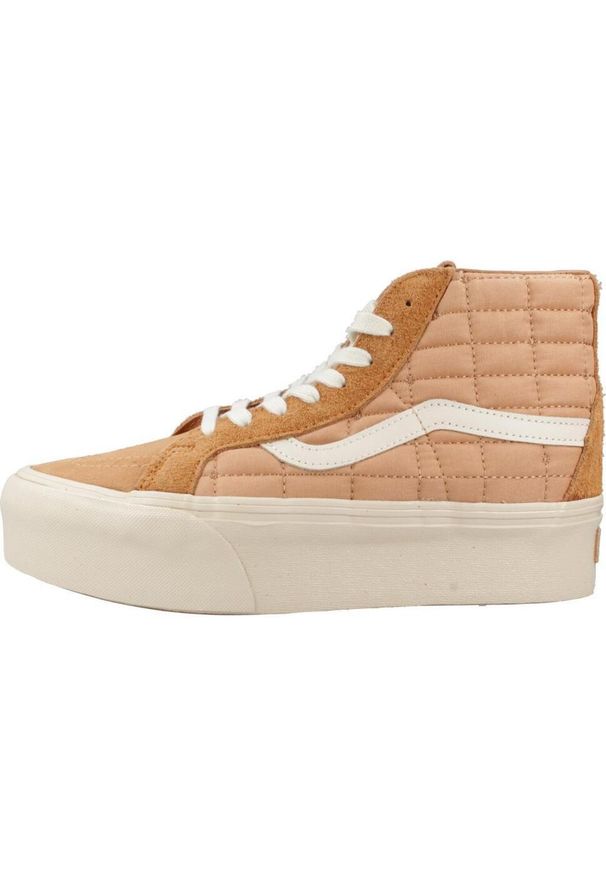 Tenisówki Vans Model Sk8-hi Reissue Plat Kolor Brązowy. Kolor: brązowy. Materiał: tkanina