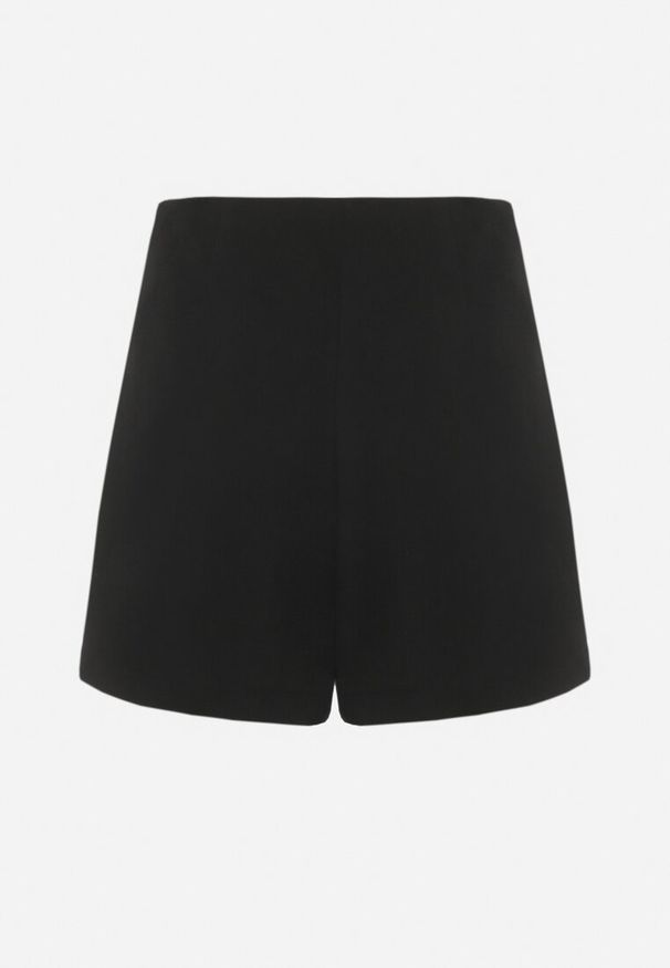 Born2be - Czarne Eleganckie Spódnico-Spodenki z Rozcięciem Jelrina. Okazja: na co dzień, na imprezę. Stan: podwyższony. Kolor: czarny. Styl: elegancki