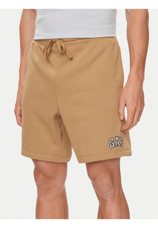 GAP - Gap Szorty sportowe 866764-00 Khaki Regular Fit. Kolor: brązowy. Materiał: bawełna. Styl: sportowy