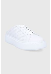 Karl Lagerfeld klapki MAXI KUP kolor biały na platformie. Nosek buta: okrągły. Kolor: biały. Materiał: guma. Obcas: na platformie #3