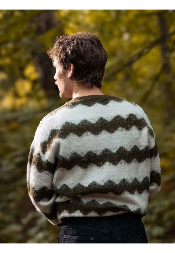 Wrangler - MESKI SWETER WRANGLER STRIPED SWEATER IVY GREEN 112371558