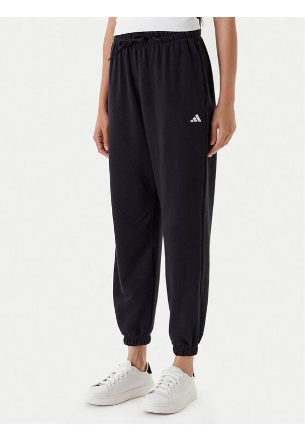 Adidas - adidas Spodnie dresowe Essentials Small Logo JD7999 Czarny Loose Fit. Kolor: czarny. Materiał: syntetyk, bawełna