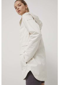 columbia - Columbia kurtka przeciwdeszczowa damska kolor beżowy przejściowa. Kolor: beżowy