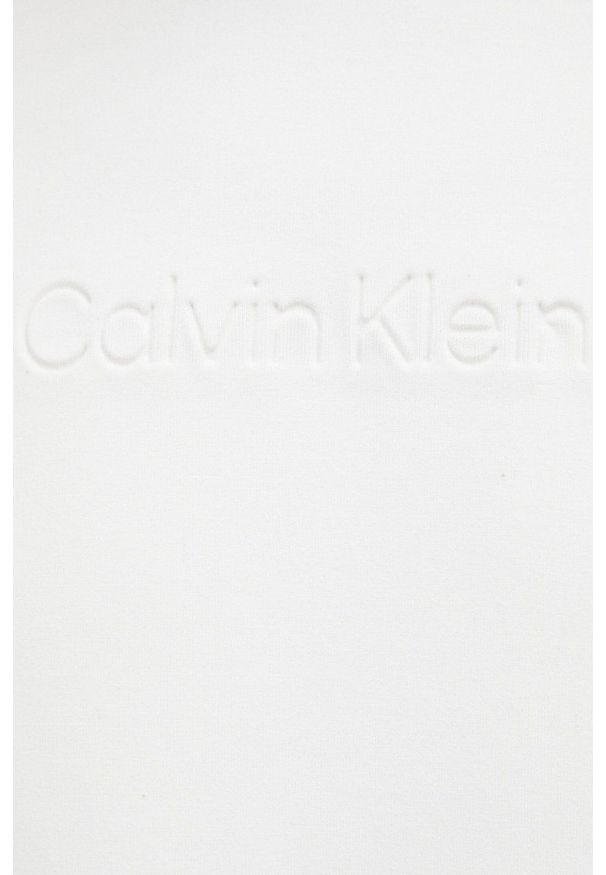 Calvin Klein - Bluza. Kolor: beżowy. Materiał: dzianina. Wzór: gładki