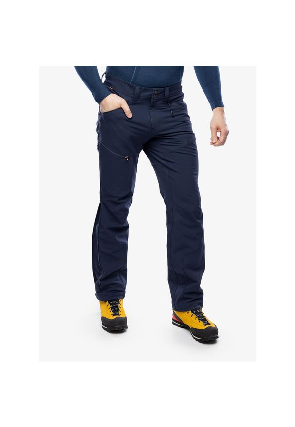 Spodnie softshell męskie Mammut Zinal Guide SO Hybrid Pants. Kolor: niebieski. Materiał: softshell