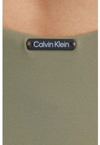 Calvin Klein jednoczęściowy strój kąpielowy kolor zielony lekko usztywniona miseczka. Kolor: zielony. Materiał: włókno, materiał #3