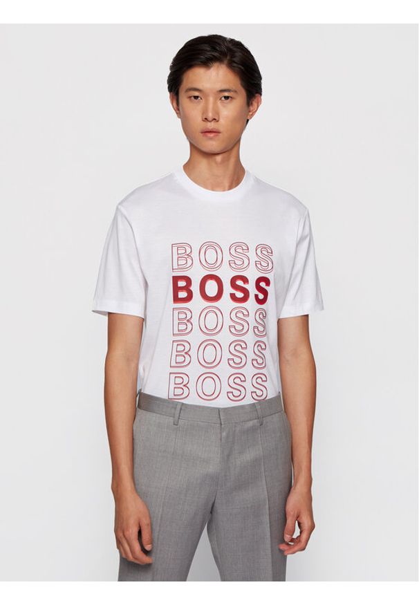 BOSS - Boss T-Shirt Tiburt 204 50442115 Biały Regular Fit. Kolor: biały. Materiał: bawełna