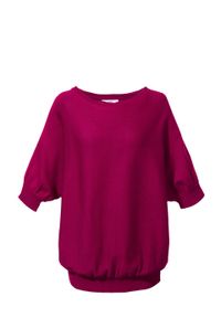 Sweter bonprix jeżynowy. Kolor: fioletowy. Długość rękawa: krótki rękaw. Długość: krótkie #1