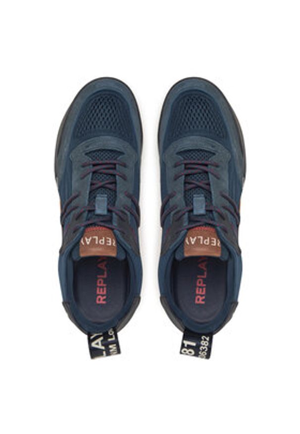Replay - REPLAY Sneakersy GMS1P .000.C0055L Granatowy. Kolor: niebieski. Materiał: skóra