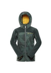 ALPINE PRO - Kurtka Softshell dla Dzieci Alpine Pro Hooro - Wodoodporna i Oddychająca. Kolor: zielony. Materiał: elastan, poliester. Styl: sportowy