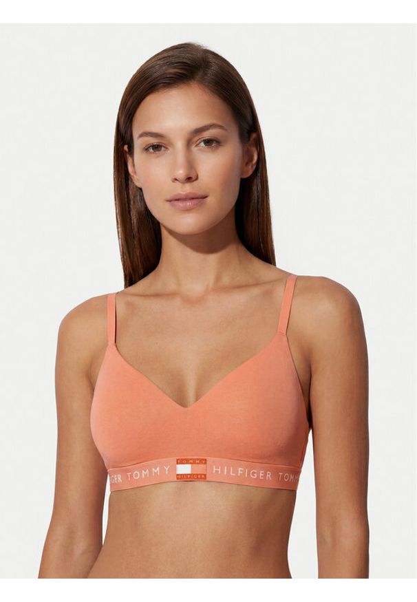 TOMMY HILFIGER - Tommy Hilfiger Biustonosz braletka Heritage Moulded Push-Up Bralette UW0UW05715 Pomarańczowy. Kolor: pomarańczowy. Materiał: bawełna. Rodzaj stanika: push-up