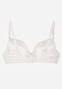 Born2be - Jasnobeżowy Gładki Biustonosz Push Up z Aplikacją z Cyrkoniami Murita. Kolor: beżowy. Materiał: materiał. Rodzaj stanika: push-up. Wzór: gładki, aplikacja #3