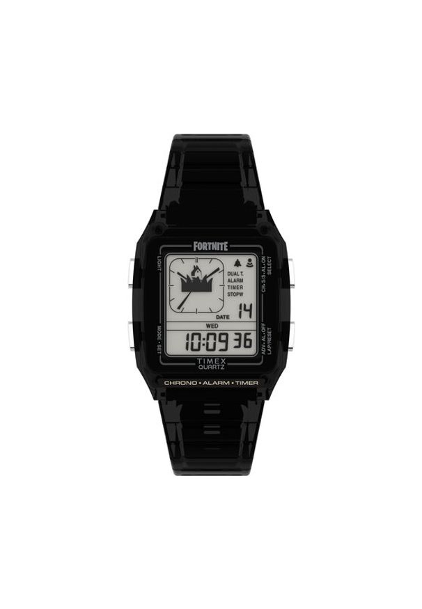 Timex Zegarek Q Timex Lca X Fortnite® 35mm TW2W96500 Czarny. Kolor: czarny. Materiał: syntetyk