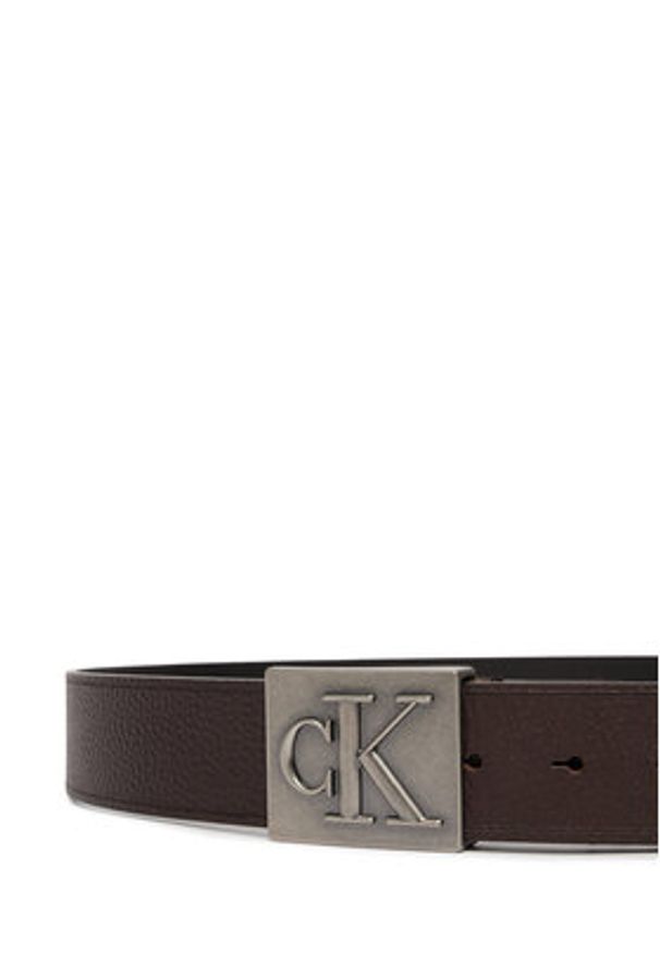 Calvin Klein Pasek Męski LV04D7111G Brązowy ciemny. Kolor: brązowy. Materiał: skóra
